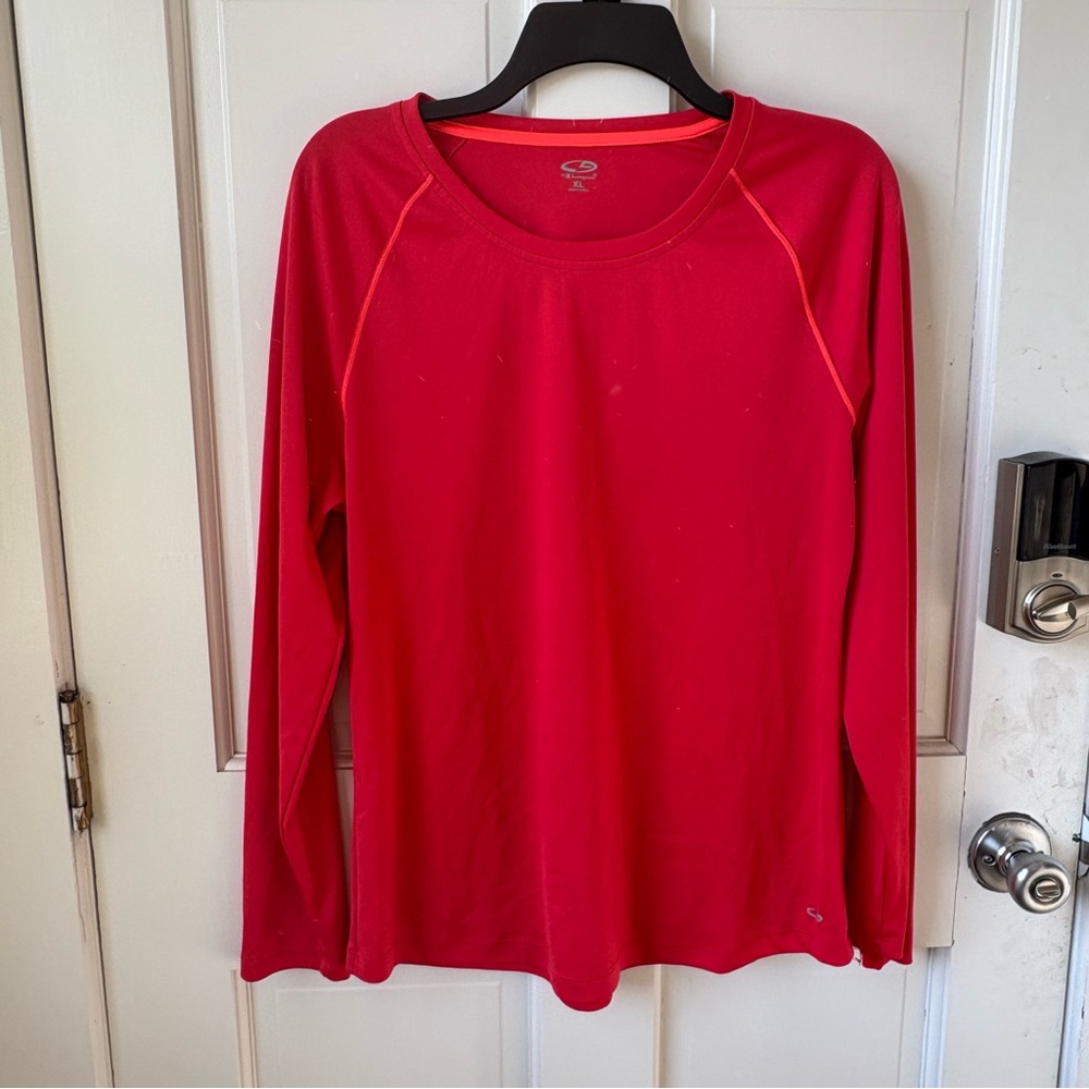 (3/$25) Champion Women's Bright Red Long Sleeve Top Size XL